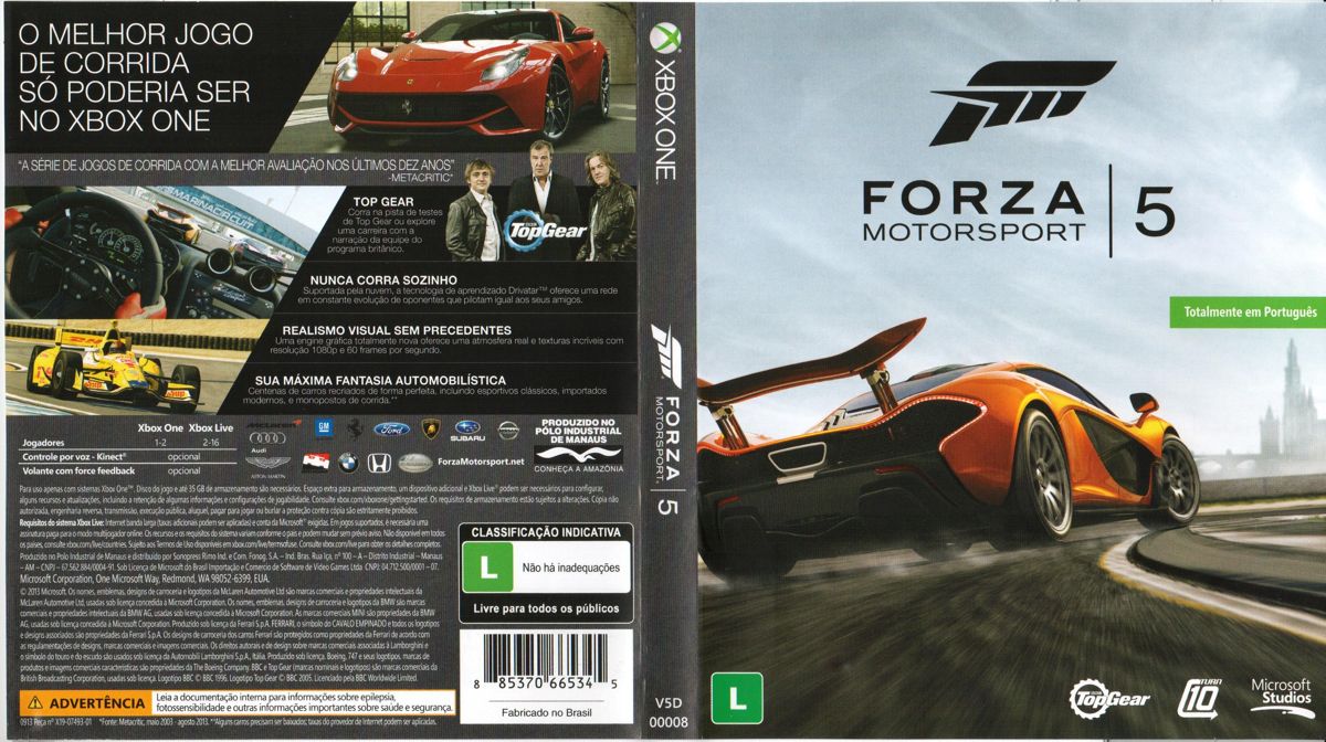 Forza Motorsport 5 box art for Xbox One
